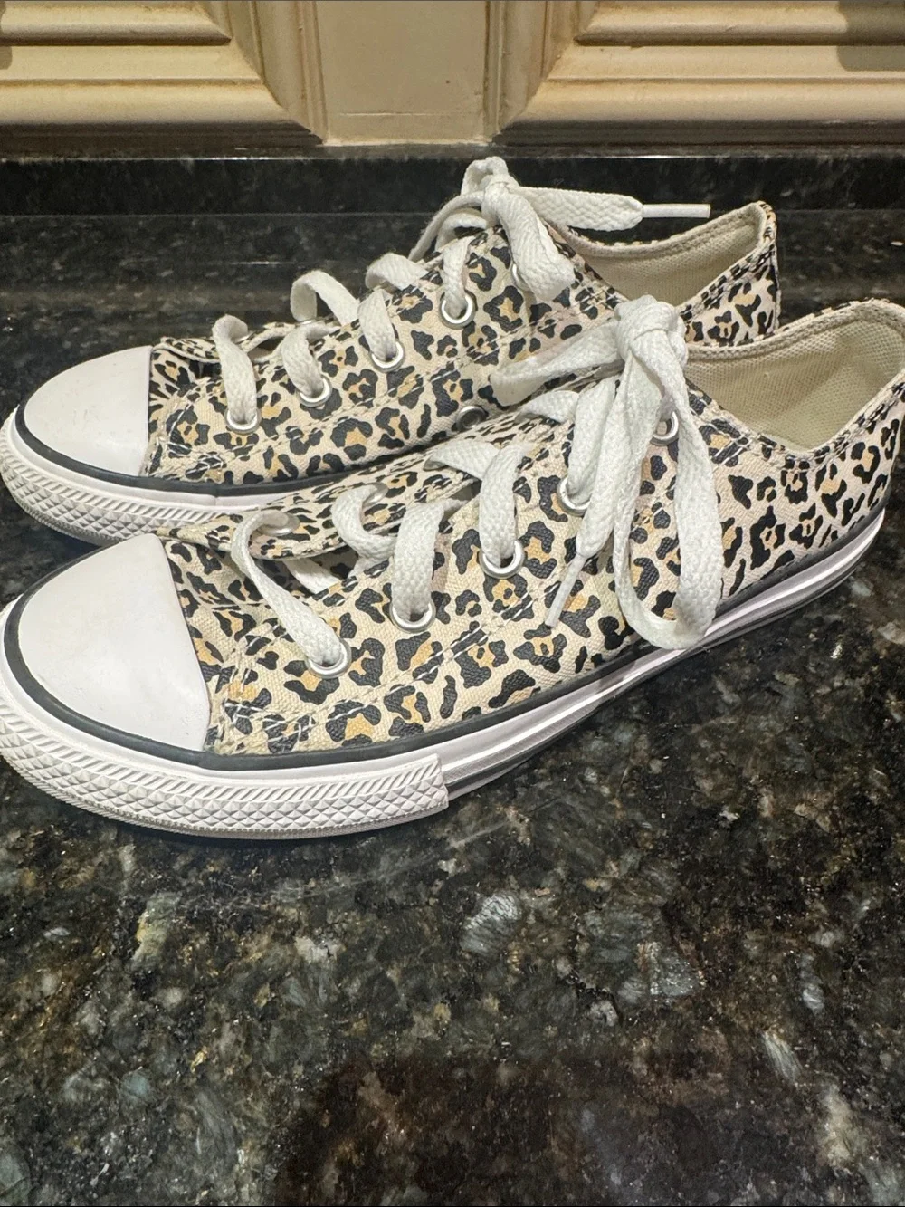 Converse Chuck Taylor All Star Youth Leopard Print Low Top Sneakers Girls size 2